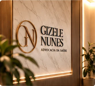 Placa do escritório Gizele Nunes, Advocacia da Saúde